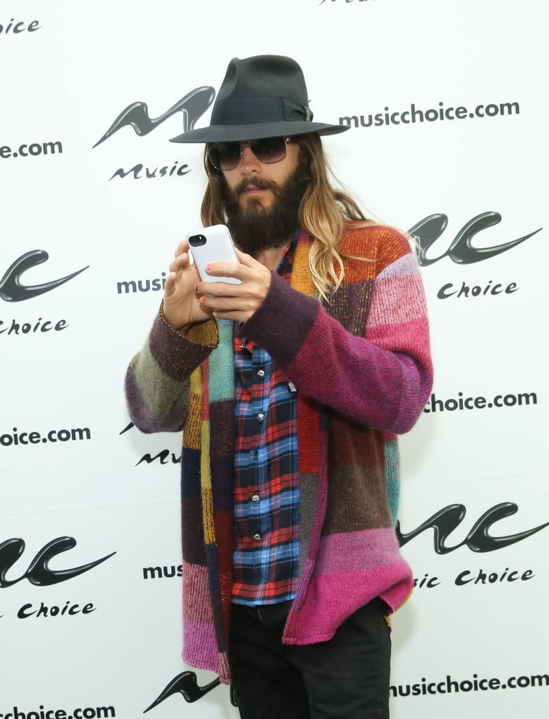 On Monday, Jared Leto picked up his cell during a visit to NYC's Music Choice.