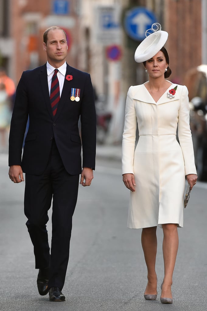 Kate's Wearing Her Ivory Alexander McQueen Look in Belgium in 2017