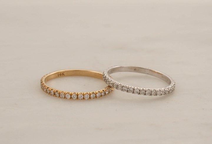 Etsy Handmade Skinny Eternity Diamond Stacking Ring in 14K Gold