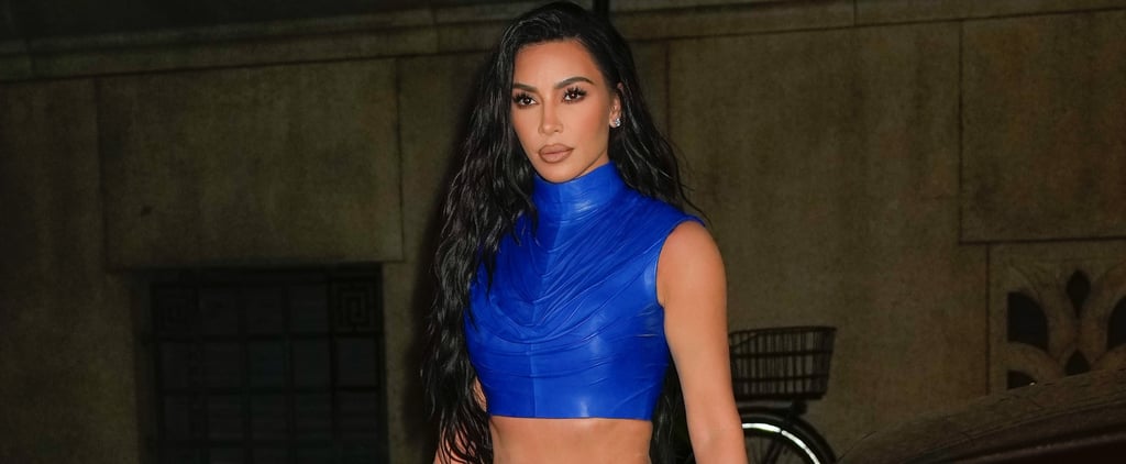 Kim Kardashian's Blue Balmain Outfit at the Parsons Benefit