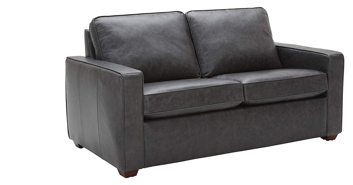 michelle grey top grain leather sofa and loveseat