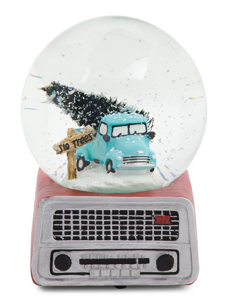 Truck on Red Radio Base Musical Snow Globe