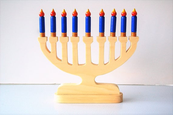 customized Hanukkah kid-friendly menorah