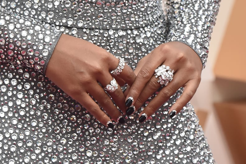 Janelle Monáe's Reverse French Manicure at the 2020 Oscars