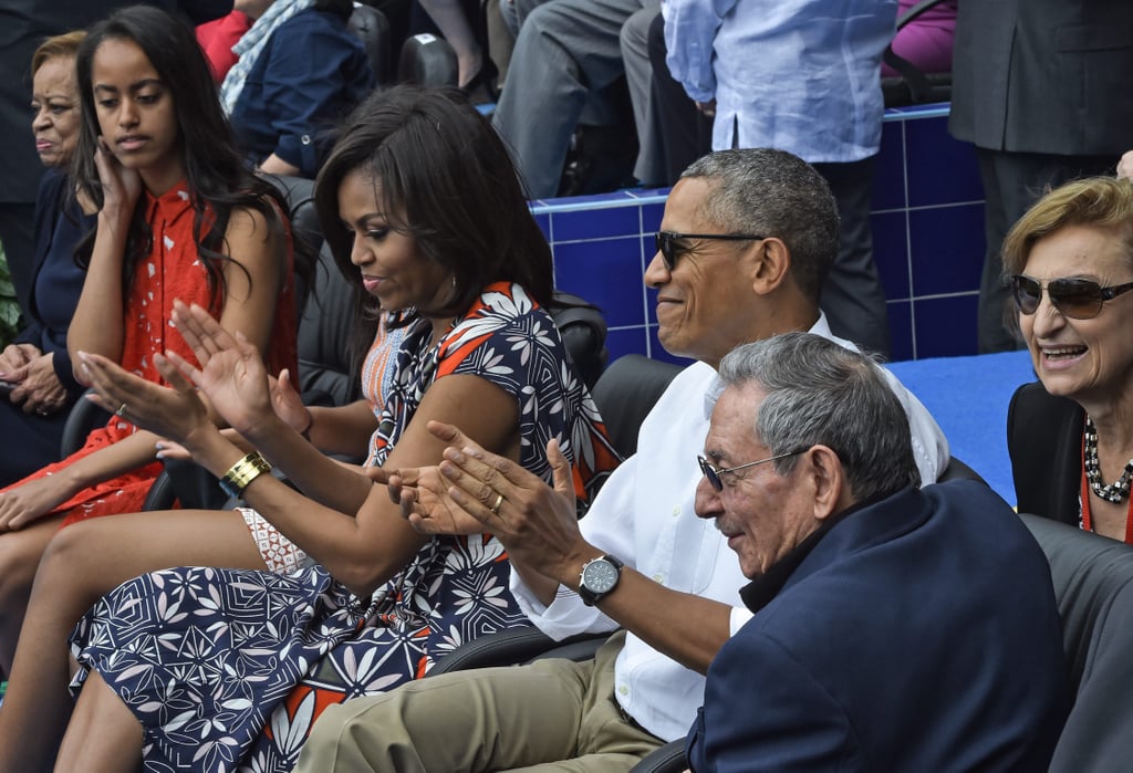 Michelle Obama's Tory Burch Dress at Baseball Game in Cuba