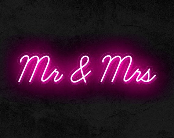 Mr & Mrs neon wedding sign