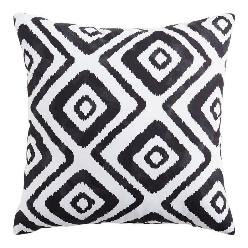 Watercolor Ikat Black Pillow