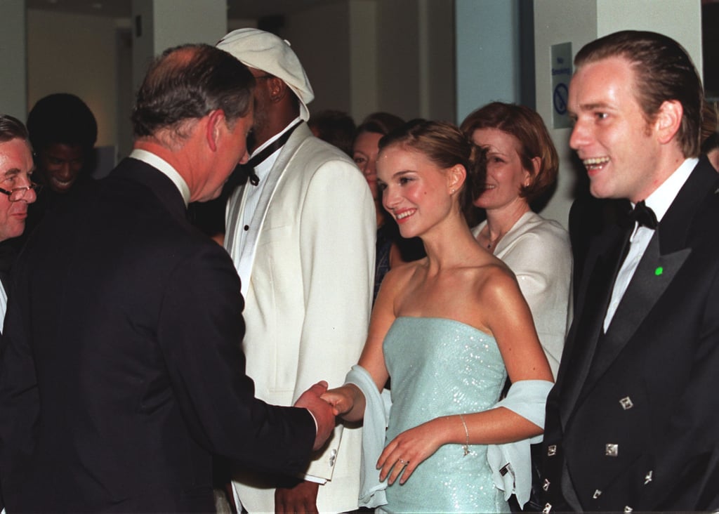 Prince Charles greeted Natalie Portman and Ewan McGregor before a screening of Star Wars: The Phantom Menace — Episode 1 in 1999.
