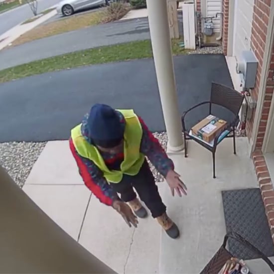 Video of a Delivery Man Discovering Snacks Outside a House