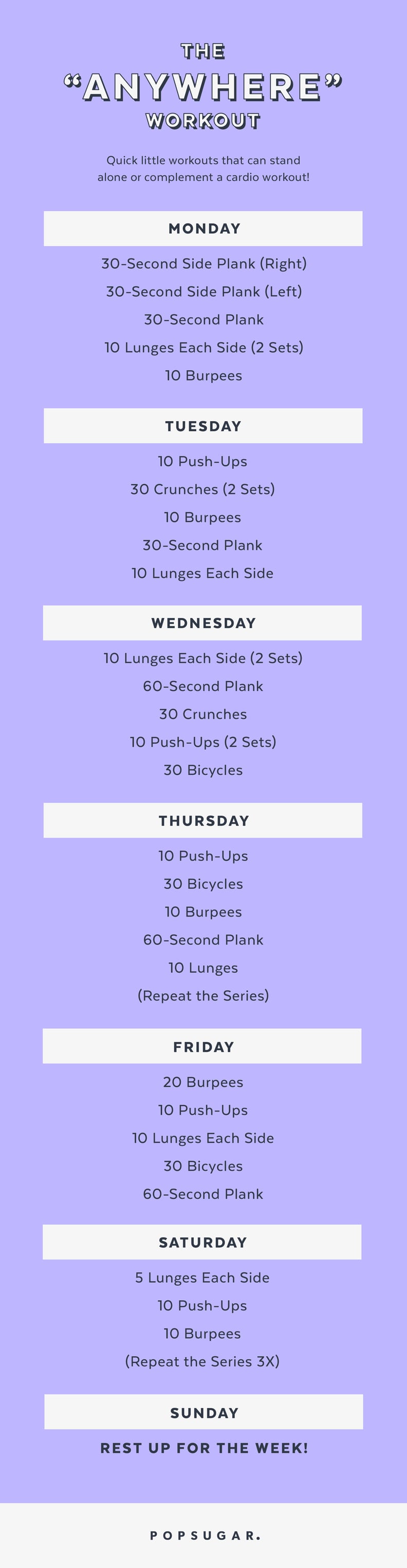 Repeatable Weekly At Home Workout  Weekly workout, Weight routine, Workout