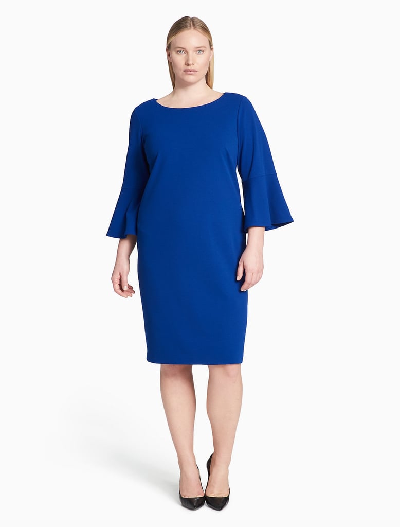 Calvin Klein Women's 3/4 Peplum Sleeve Sheath Dress