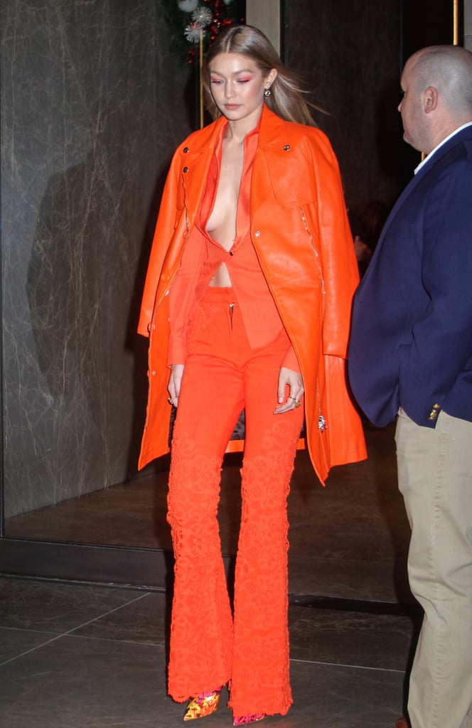 Gigi Hadid's Orange Suit 2018
