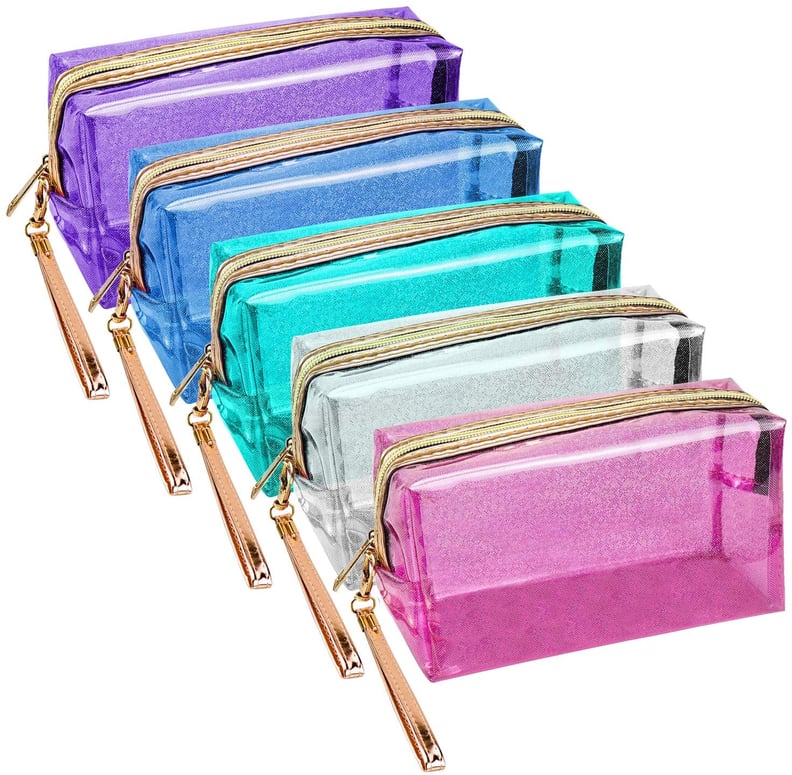 For Organization: Meetory Waterproof Cosmetic Bag Portable Translucent Makeup Bags