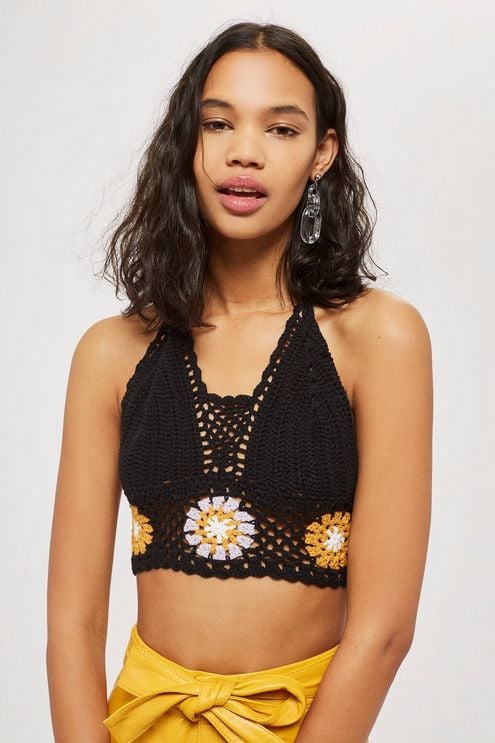 Topshop Crochet Floral Bralet