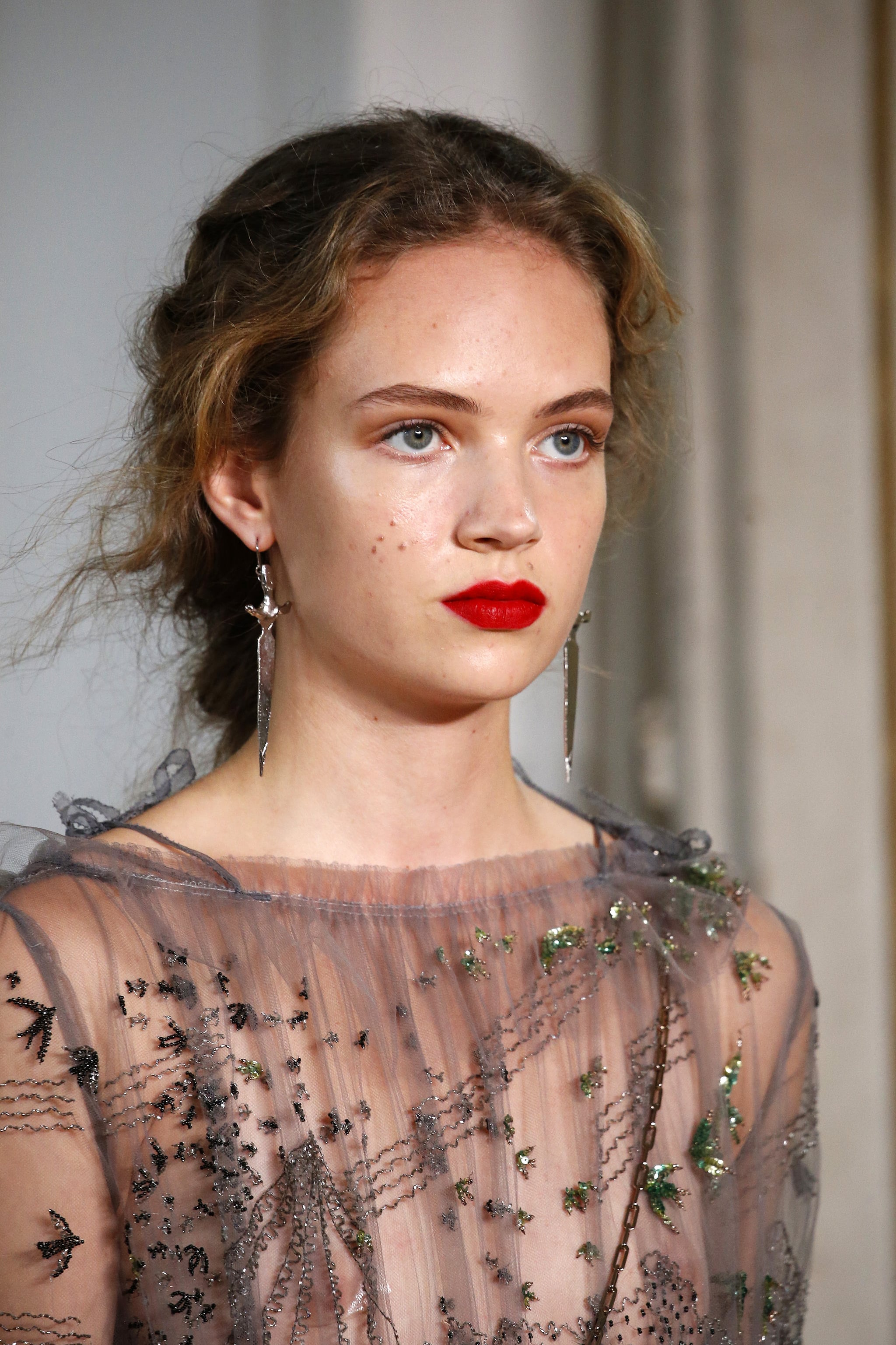 PARIS, FRANCE - OCTOBER 2: A Beauty detail at the Valentino show as part of the Paris Fashion Week Womenswear Spring/Summer 2017  on October  2, 2016 in Paris, France. (Photo by Estrop/Getty Images)