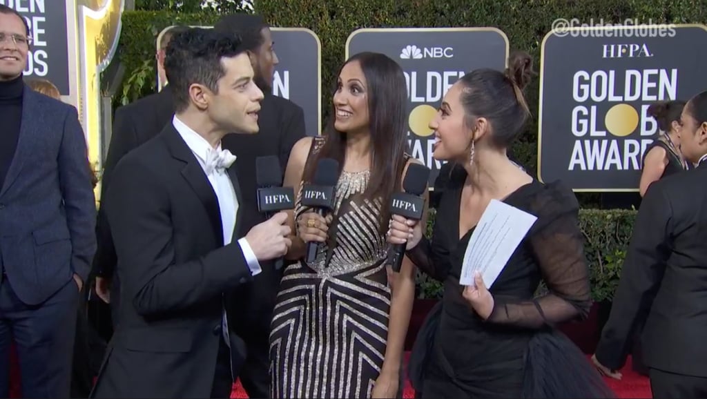Rami Malek and Francia Raisa at the 2019 Golden Globes