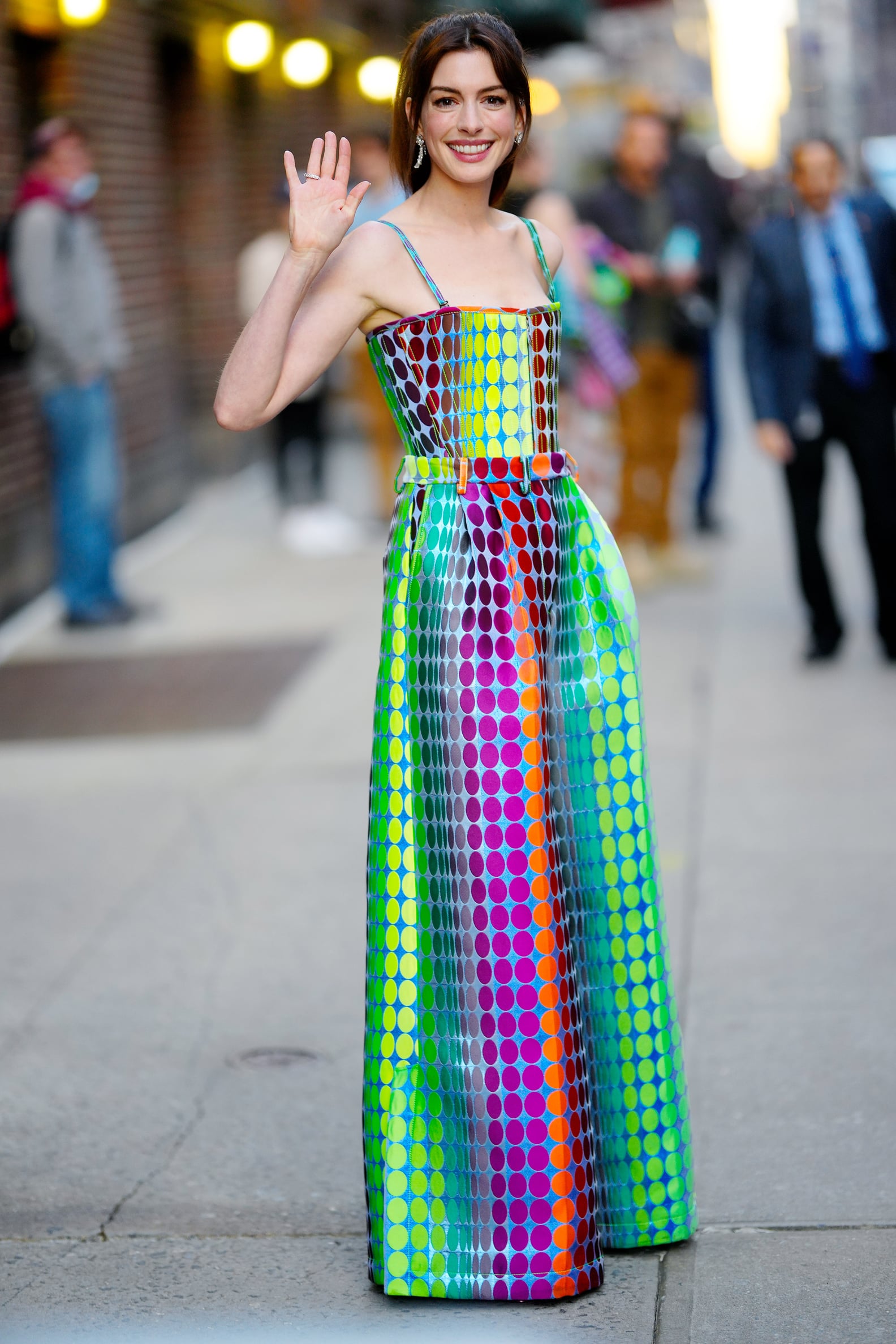 Anne Hathaway Wears Colorful Christopher John Rogers Outfit | POPSUGAR ...