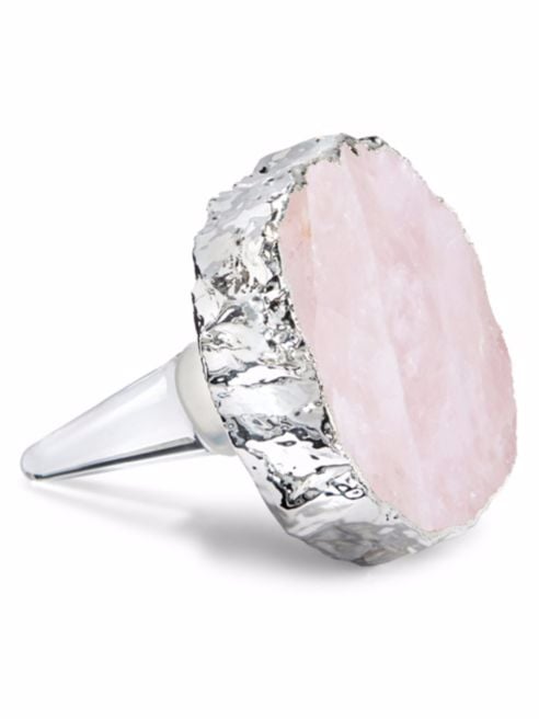 Rose Quartz Silver Kiya Bottle Stopper ($80)