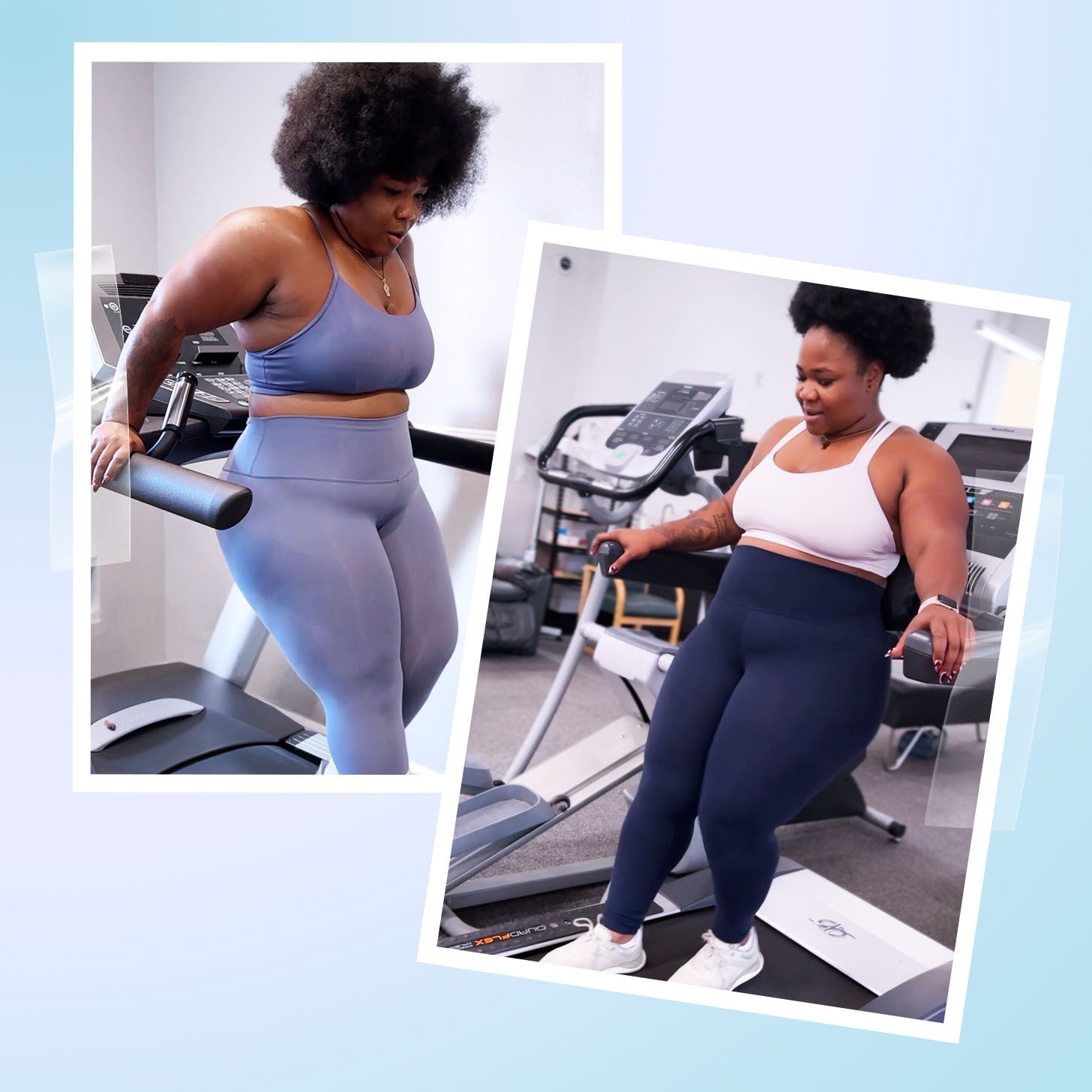 trainer Christa Janine walking backward on treadmill for injury rehab benefits
