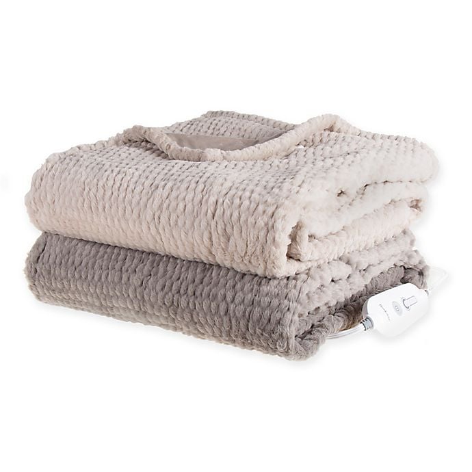 Brookstone® n-a-p® Heated Faux Fur Throw