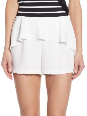 Scripted Ruffled-Front Shorts