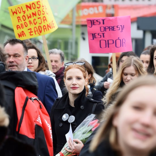 Jessica Chastain at Women's Rally in Poland March 2017
