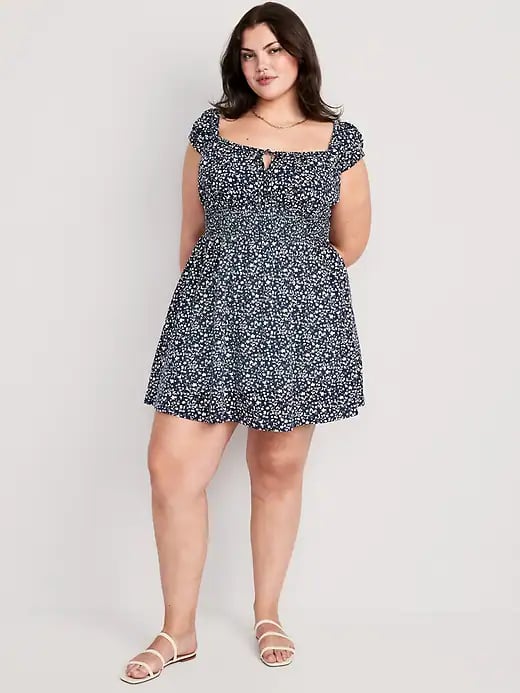 Old Navy Waist-Defined Floral Mini Dress