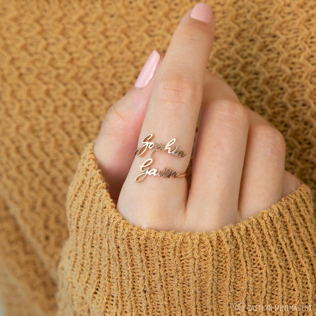 A Script Ring: Caitlyn Minimalist Double Name Ring