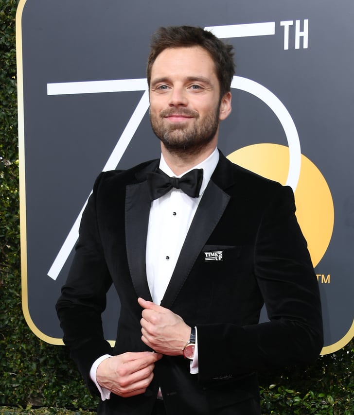 Sebastian Stan Time's Up Pin at the Golden Globes 2018 POPSUGAR