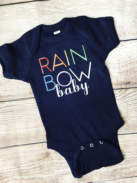 Blue Rainbow Baby Onesie