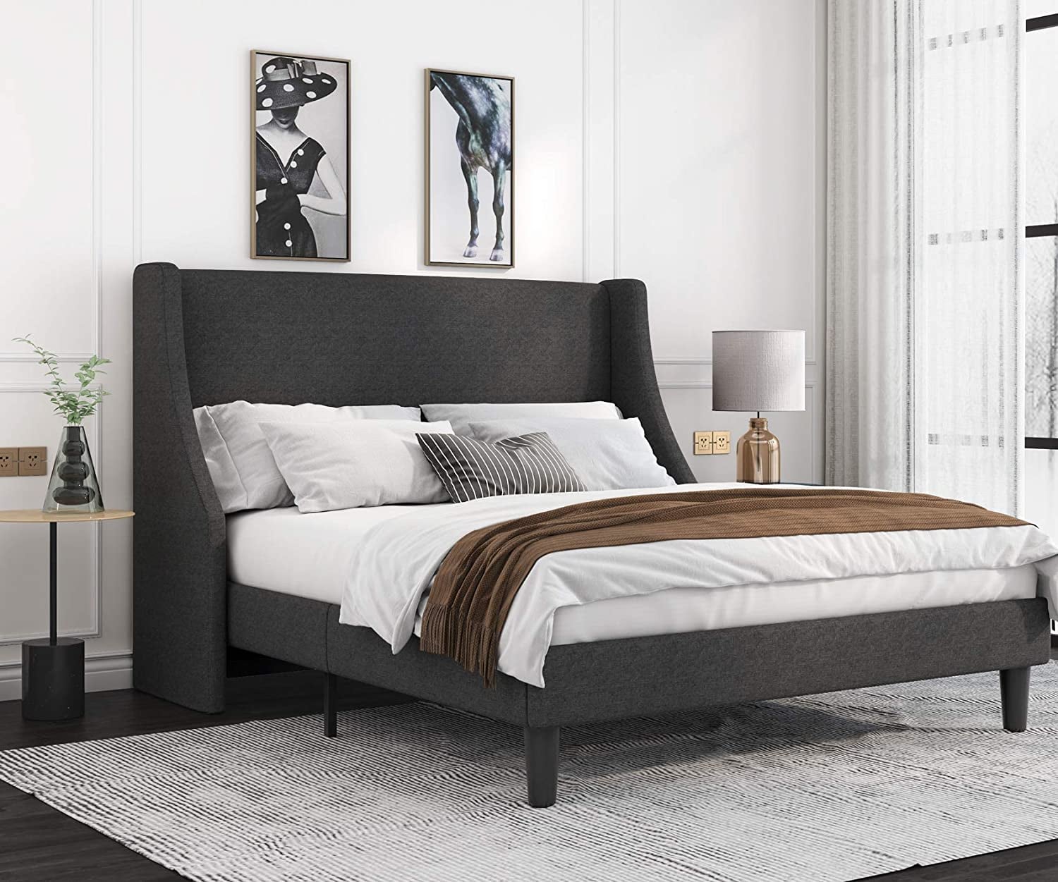 Best upholstered hot sale platform bed