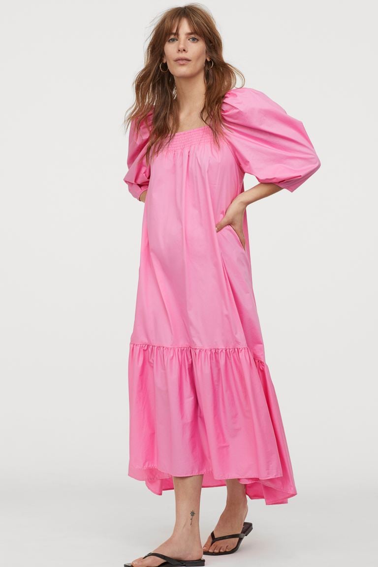 H&M Puff-Sleeved Cotton Dress
