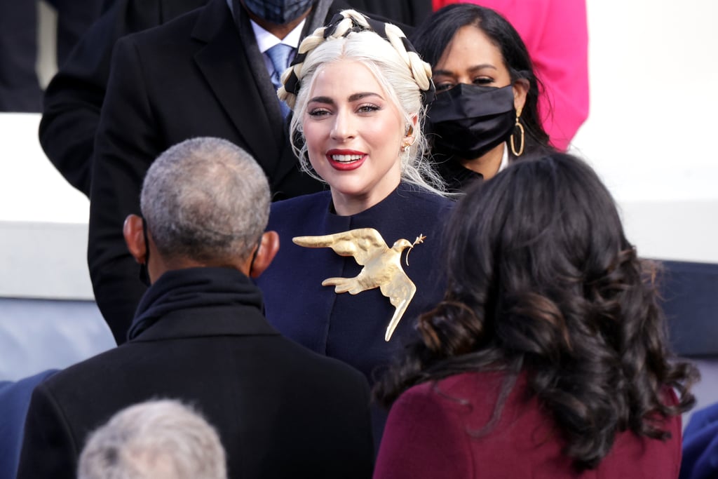 Lady Gaga's Braided Crown Hairstyle at Biden's Inauguration