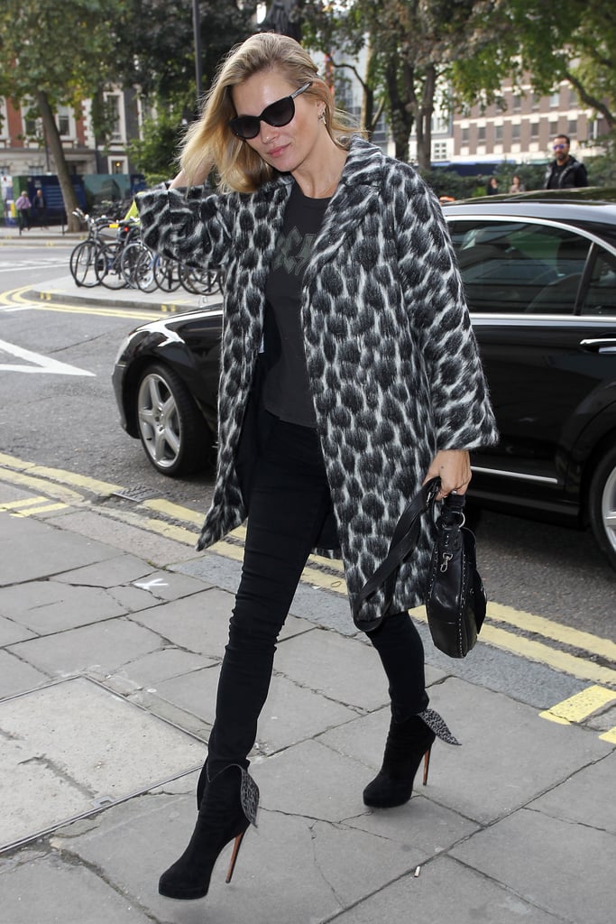 She mixed her two biggest fashion loves back in September 2014 — animal print, and black.