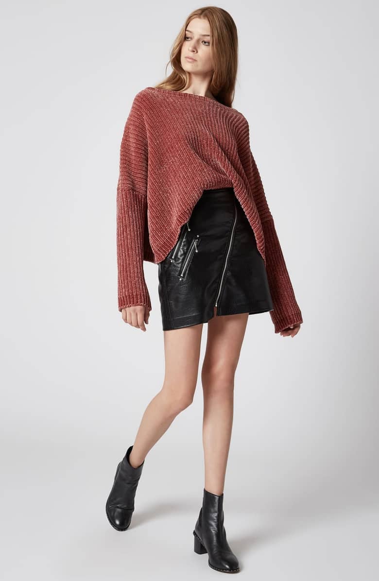 Off the sale shoulder chenille sweater
