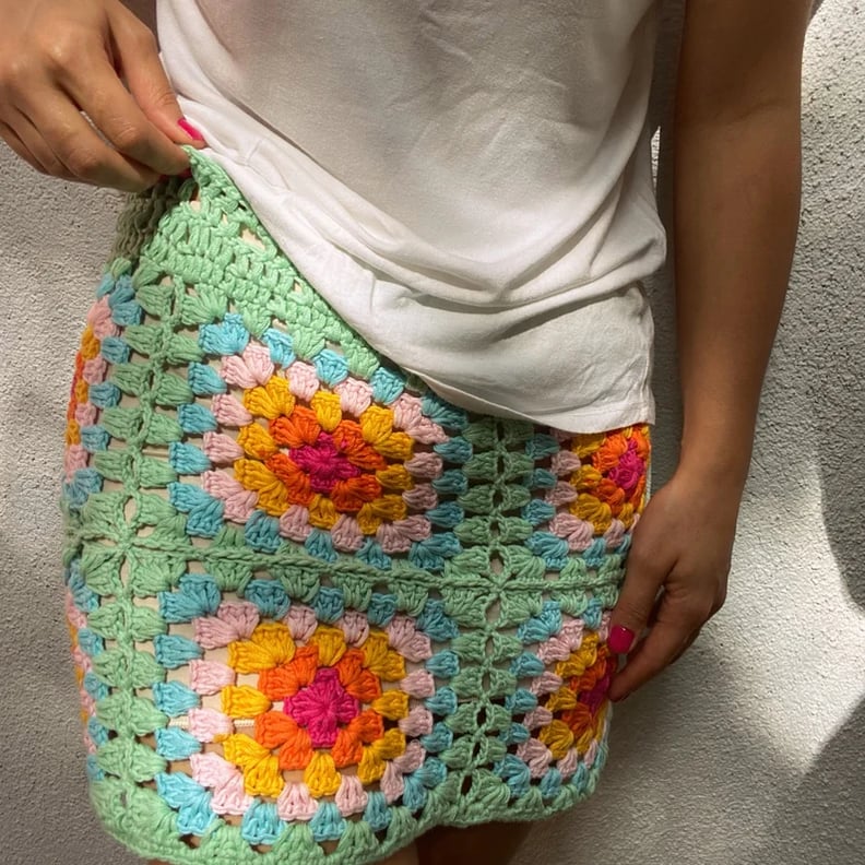 Granny Square Crochet Miniskirt