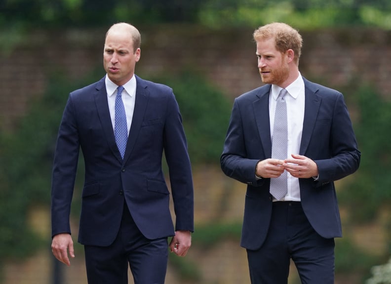 Prince William and Prince Harry Arrive at Kensington Palace for the Statue Unveiling