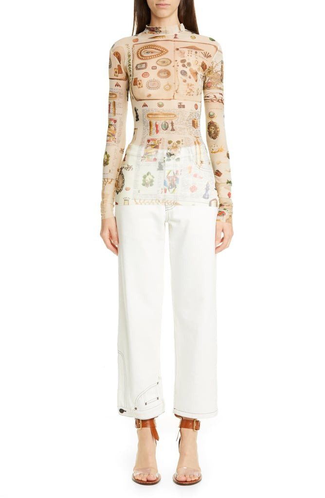 Our Pick: Monse Victorian Print Body-Con Sheer Top