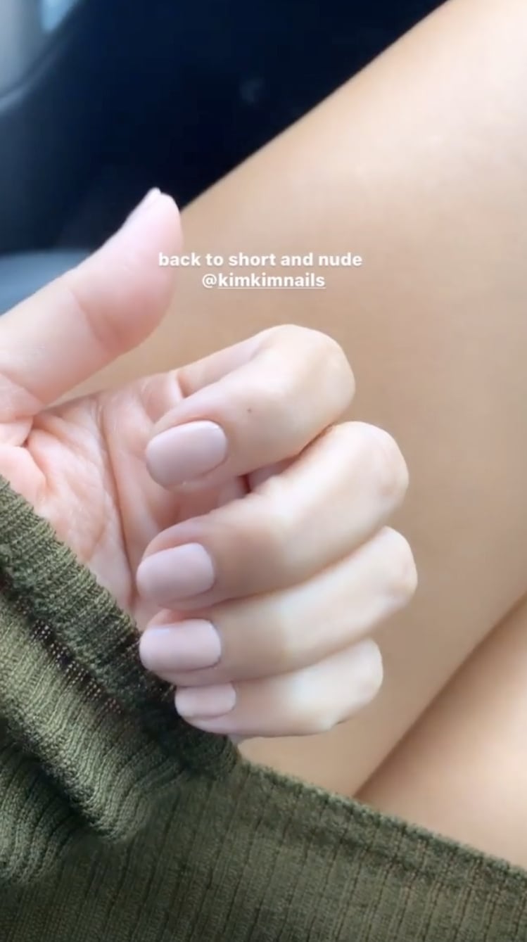 Kourtney Kardashian With Nude Nail Polish Trend