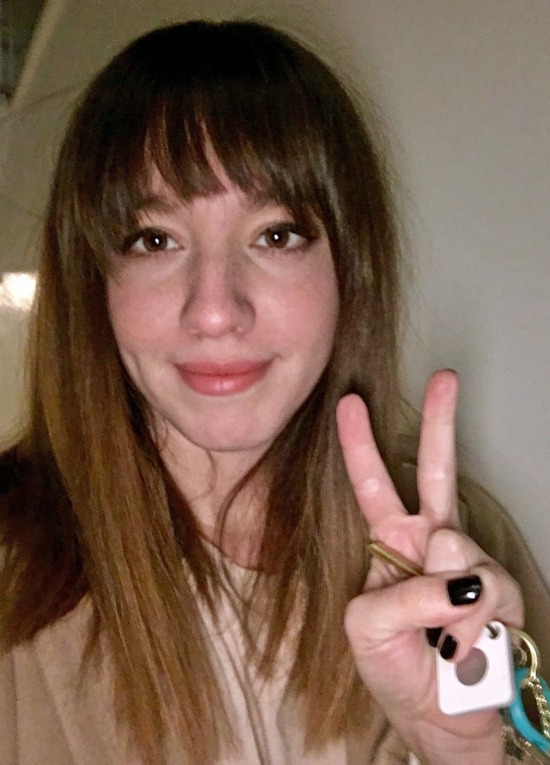 First, here's what my fresh bangs looked like back in late January:
