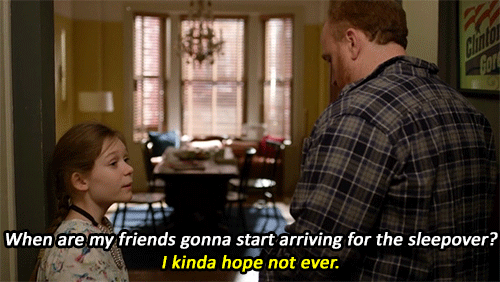 When you return the favor and reluctantly agree to host a sleepover.