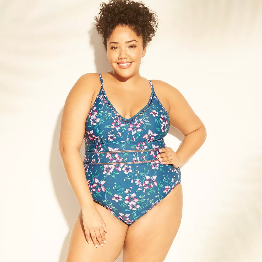 Plus-Size Ladder Trim One-Piece Swimsuit