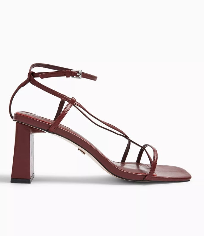 Topshop Nico Burgundy Set Back Heels