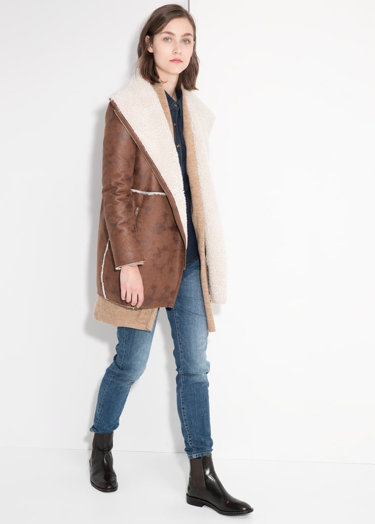 Mango Faux Shearling-Lined Coat | Coats on Sale February 2015 ...