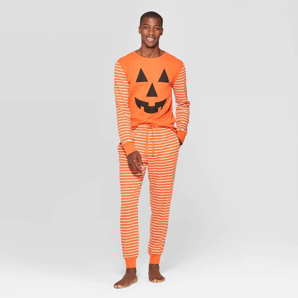 Men's Family Pajama Halloween Pumpkin Set — Orange