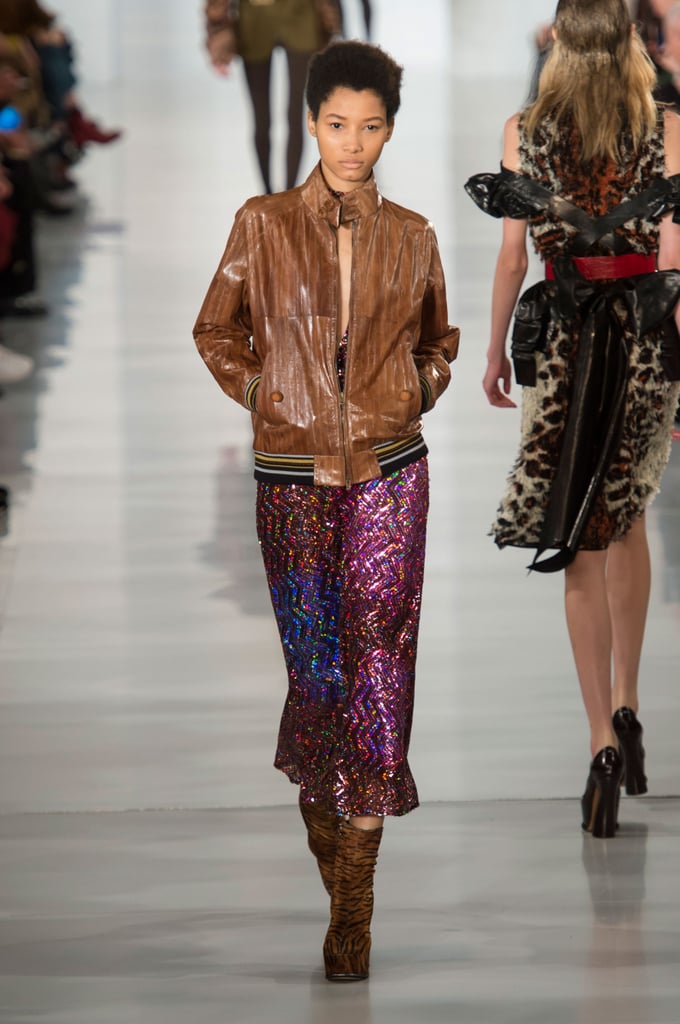 Throw On Your Shimmering Evening Gown and Dress It Down With Brown Leather