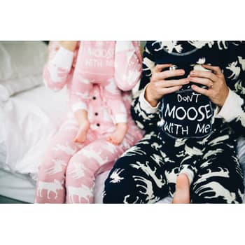 Lazy One Pajama Moose Adult Blue Flapjack PJ's Don't Moose with