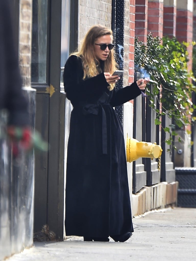 Mary-Kate Olsen Wearing Robe Coat