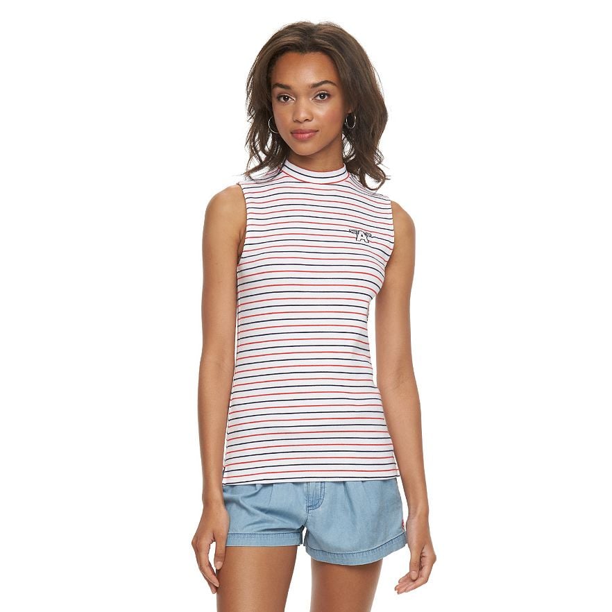 Her Universe Captain America Striped Mockneck Tank Top