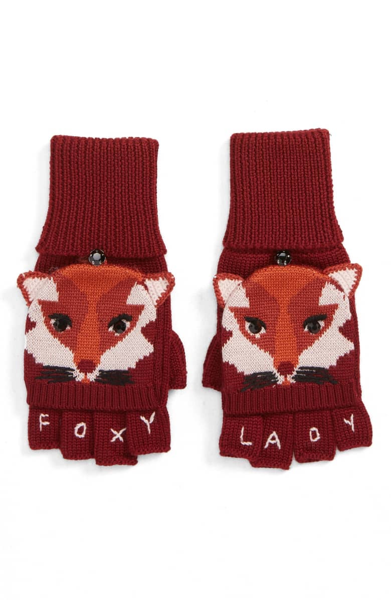 Kate Spade New York Foxy Convertible Mittens